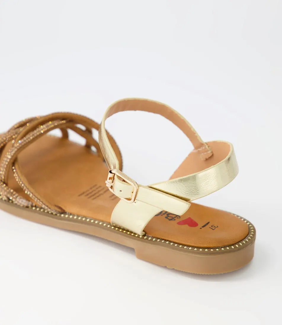 I LOVE BILLY Ashlyn Gold Multi Sandals