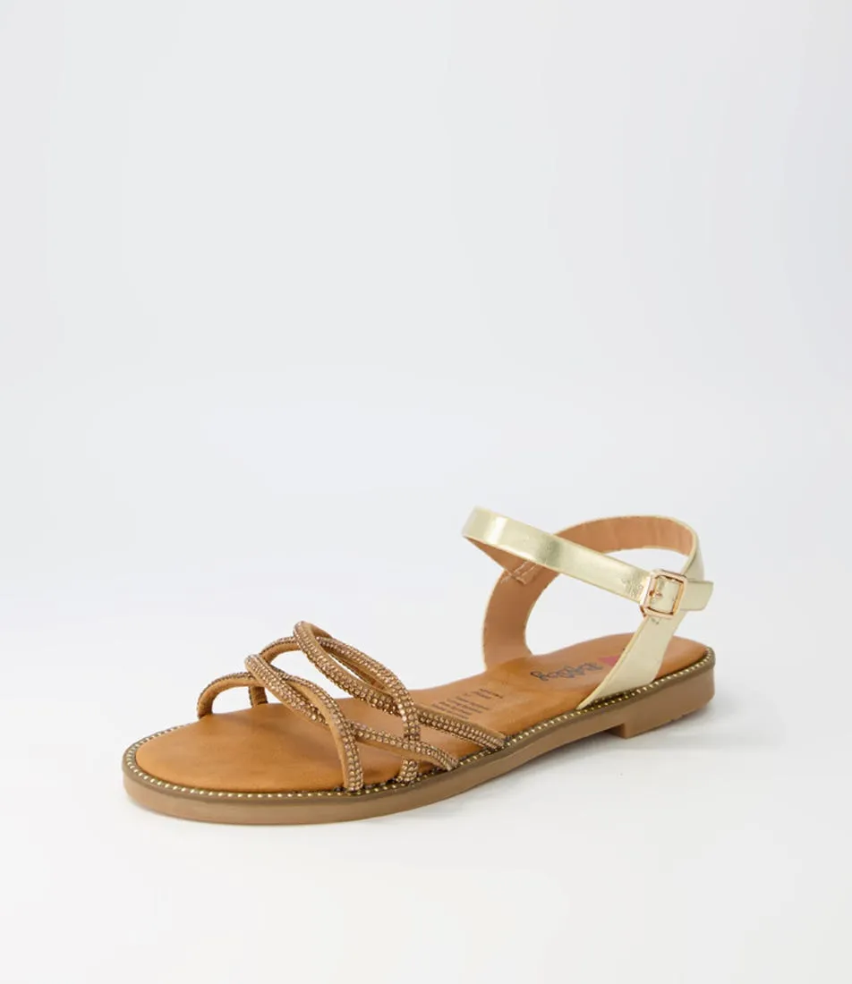 I LOVE BILLY Ashlyn Gold Multi Sandals