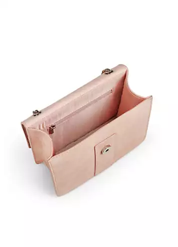 Kaleidoscope Blush Suede Pearl Trim Shoulder Bag | Grattan