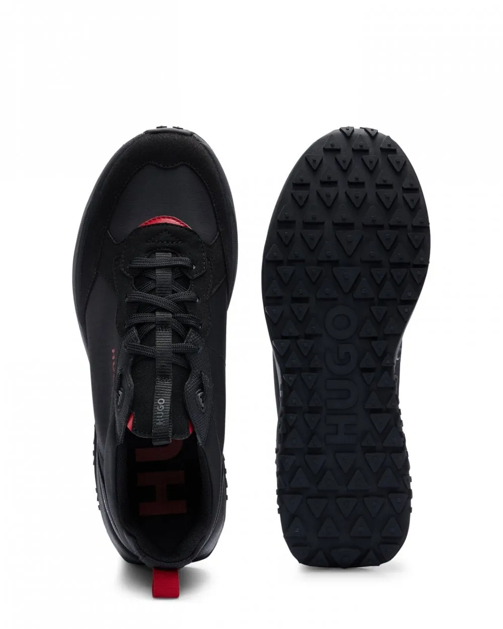 Kane Mens Running-Style Trainers In Mixed Materials With Logo Details