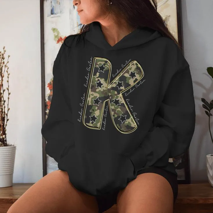 Kindergarten Camo Camouflage Back To School Teacher Women Hoodie