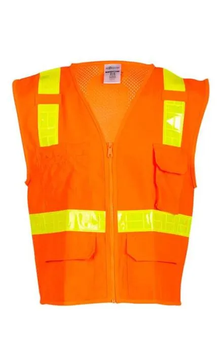 Kishigo 1207-1208A Oralite Solid Front with Mesh Back Vest