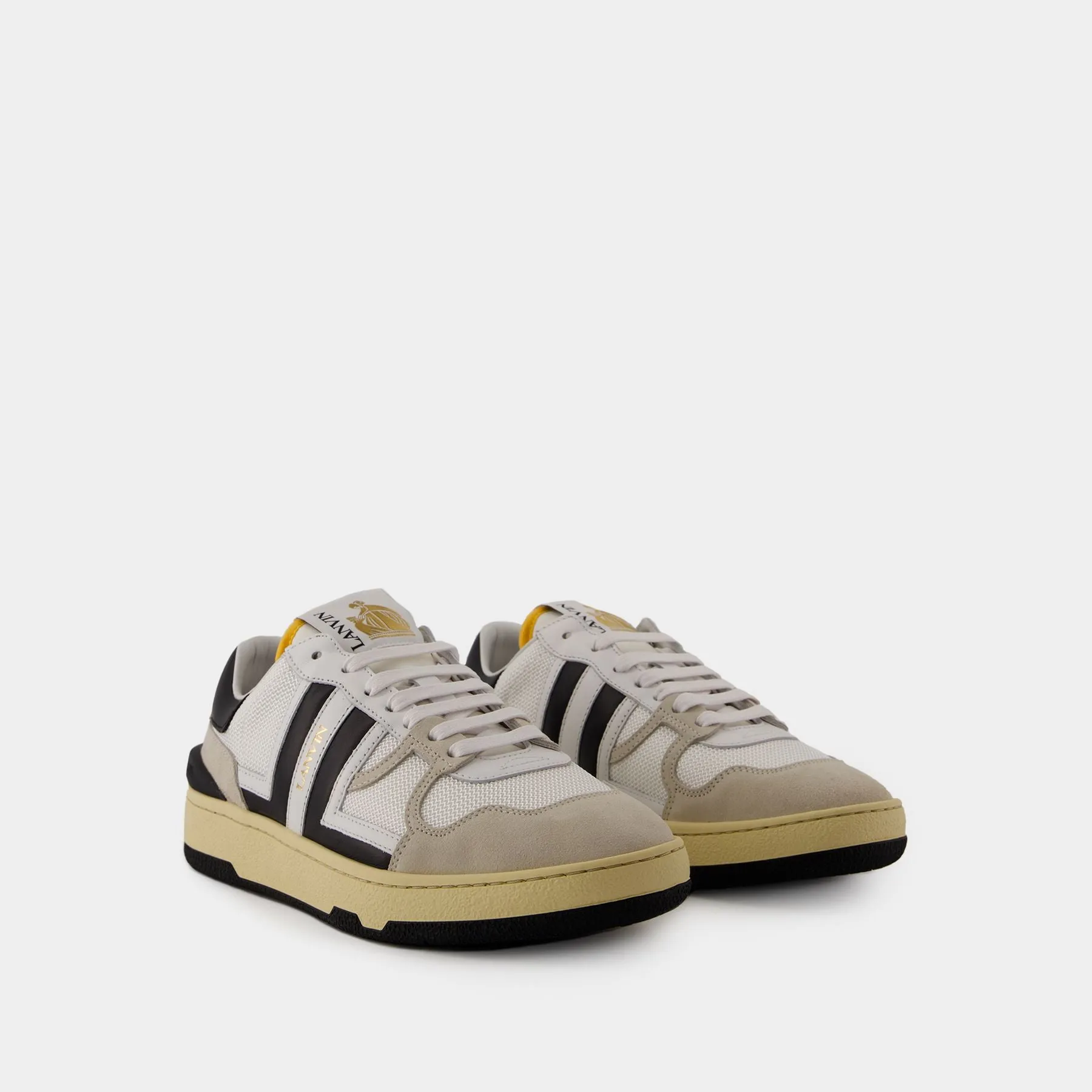 Lanvin  Clay Low Top Sneakers - Lanvin - Leather - White/Black