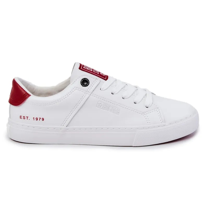 Leather Men's Sneakers Big Star JJ174106 White-Red