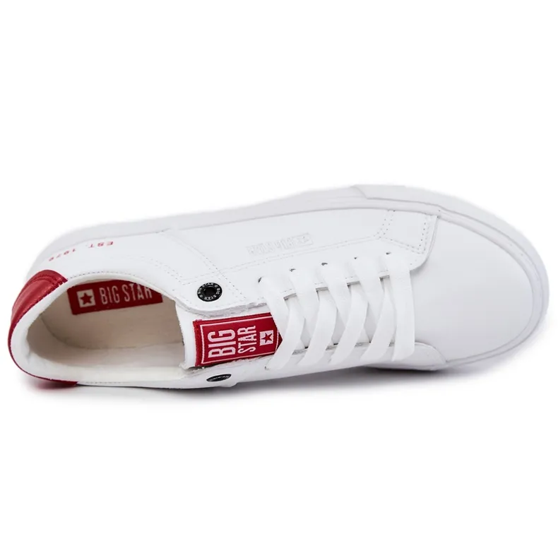 Leather Men's Sneakers Big Star JJ174106 White-Red