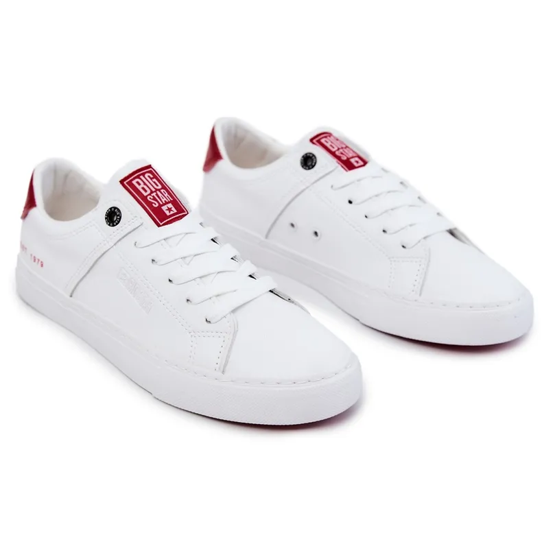 Leather Men's Sneakers Big Star JJ174106 White-Red