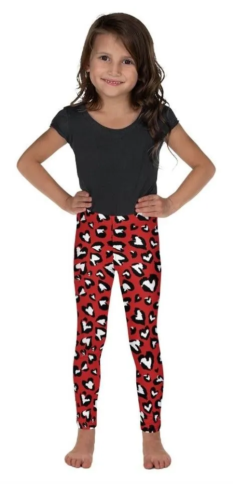 Leopard Hearts Kid's Leggings