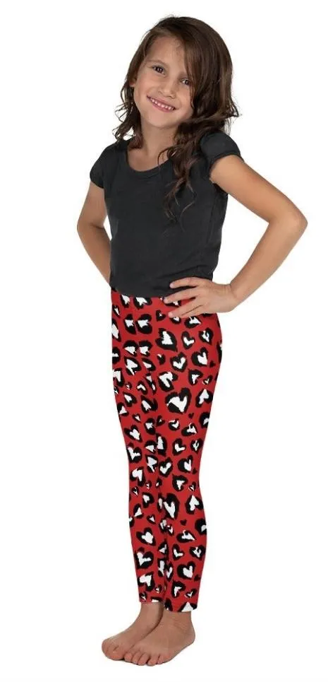 Leopard Hearts Kid's Leggings