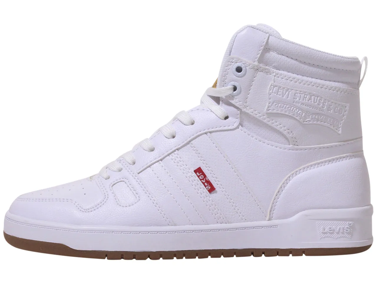 Levi's Men's 521-BB-HI-Pebbled-UL Sneakers High Top White/Gum Sz: 10 519708