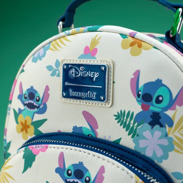 Loungefly x Disney Lilo and Stitch - Stitch Floral Print Mini Backpack