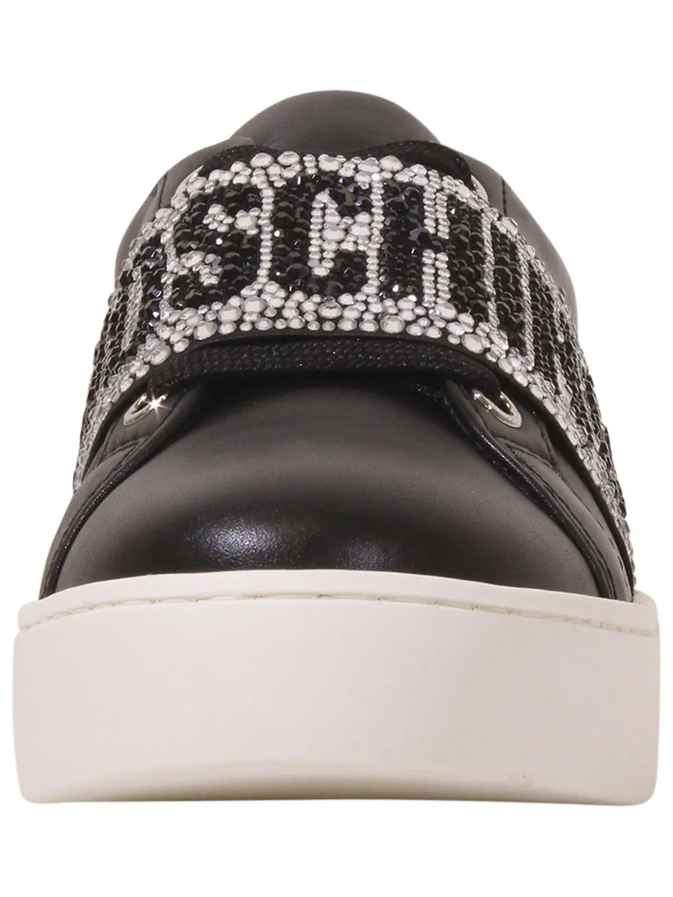 Love Moschino Women's Sneakers Rhinestone Logo Black Sz: 10