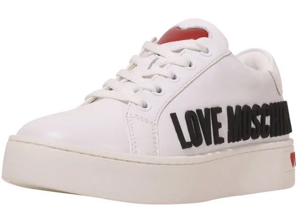 Love Moschino Women's Sneakers Rubber Logo White Sz: 10