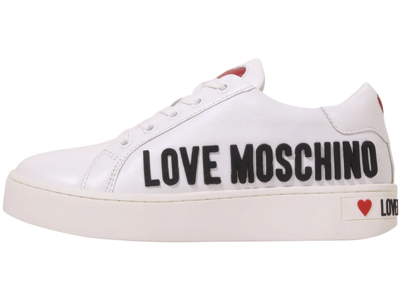 Love Moschino Women's Sneakers Rubber Logo White Sz: 10