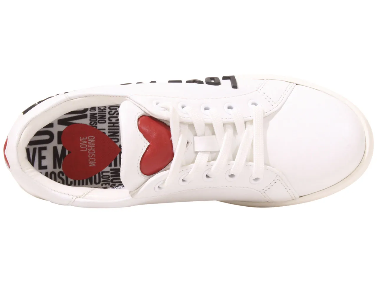 Love Moschino Women's Sneakers Rubber Logo White Sz: 10