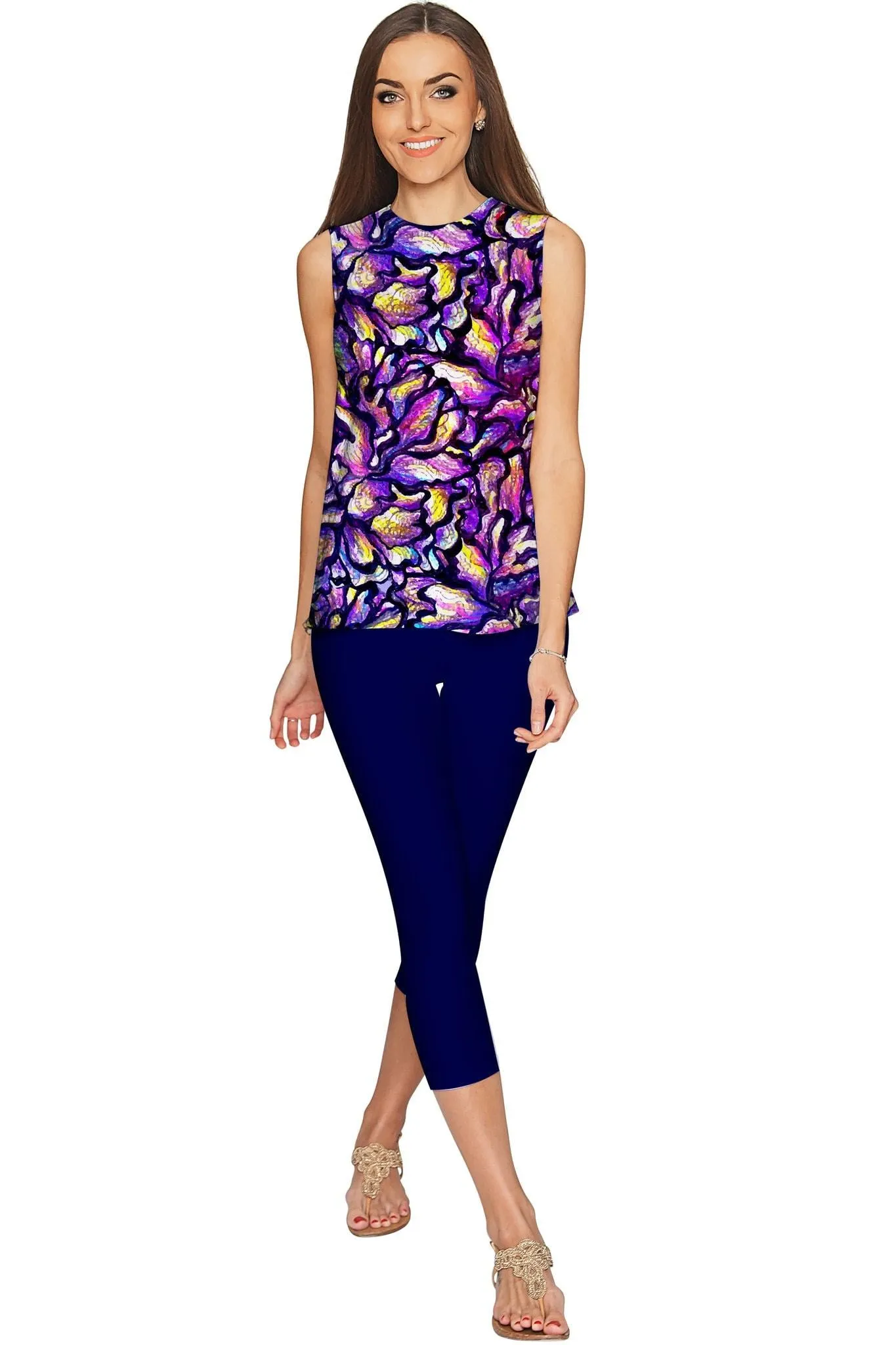 Make a Wish Emily Purple Fancy Sleeveless Top - Women