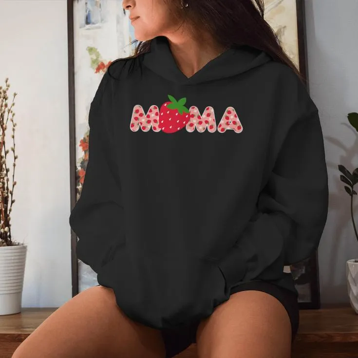 Mama Strawberry First Birthday Family Strawberry Women Hoodie