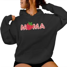 Mama Strawberry First Birthday Family Strawberry Women Hoodie