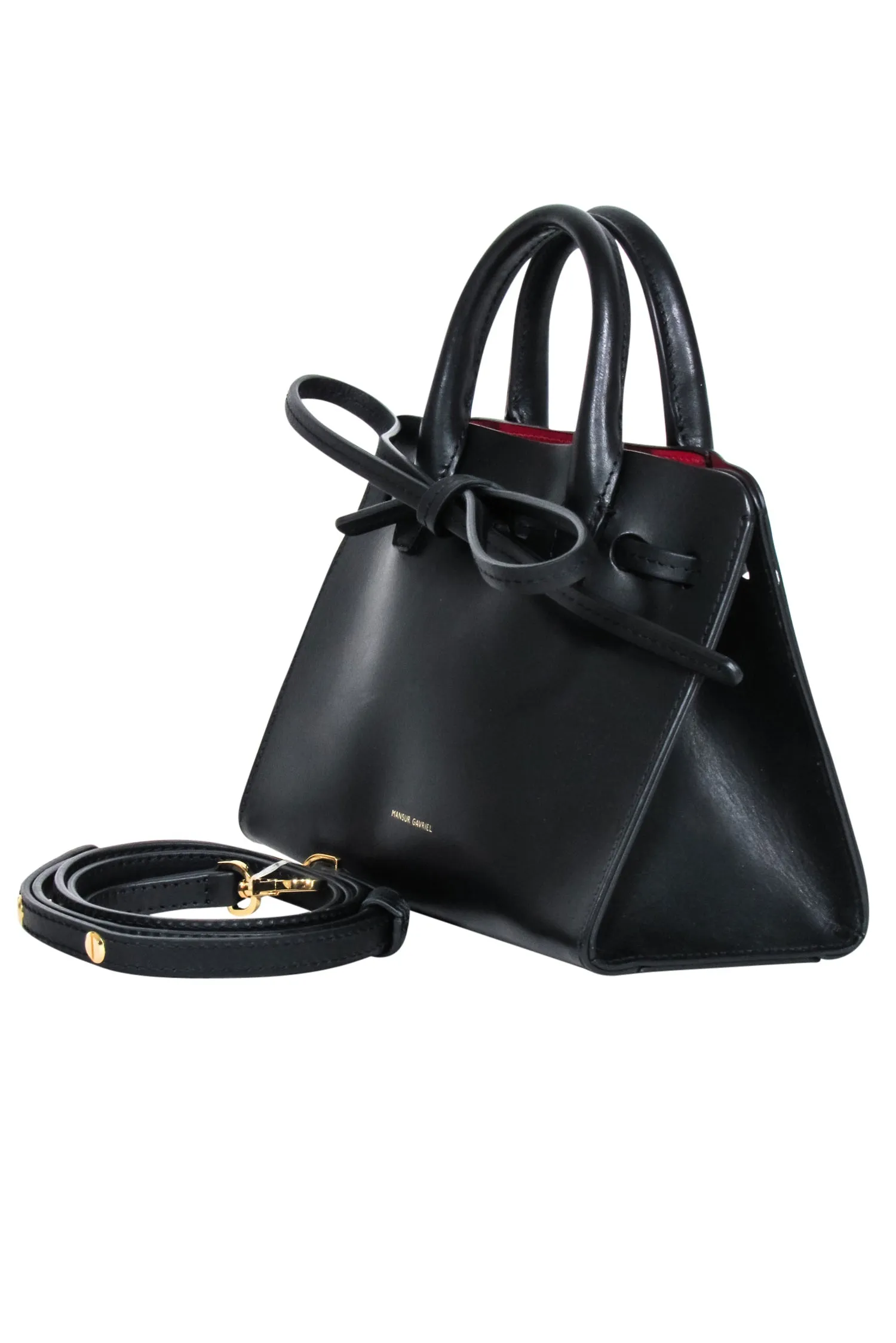 Mansur Gavriel - Black Italian Vegetable Tanned Leather Mini Mini Sun Bag