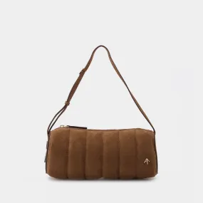 Manu Atelier  Padded Cylinder Bag in Brown Leather