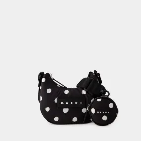 Marni  Dots Print Hobo Bag - Marni - Leather - Black