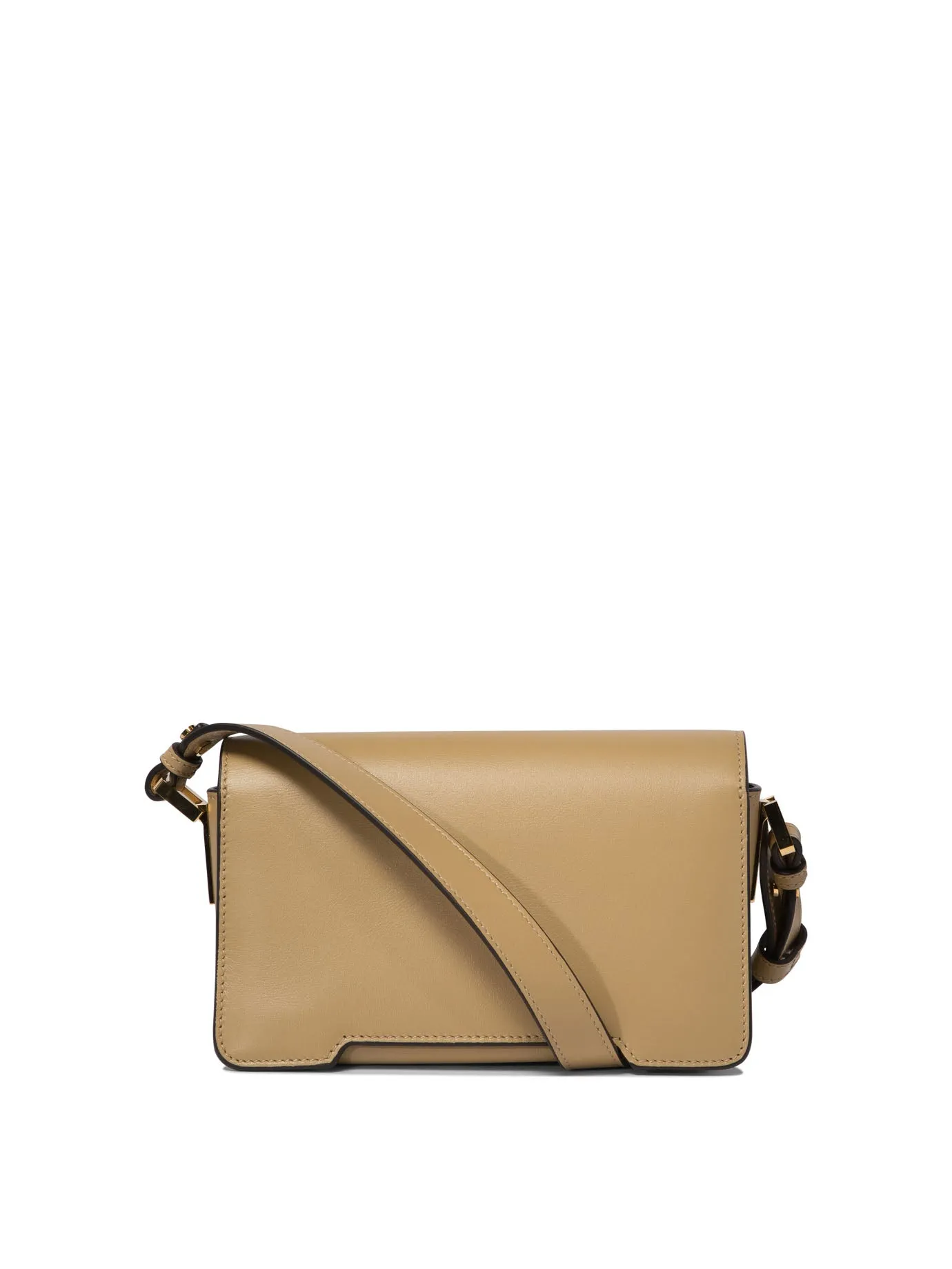 MARNI Trunkaroo Mini Leather Shoulder Bag in Beige