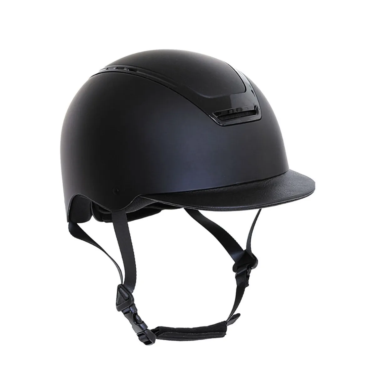 MATT HELMET CAP WITH GLOSSY ECO-LEATHER VISOR INSERT