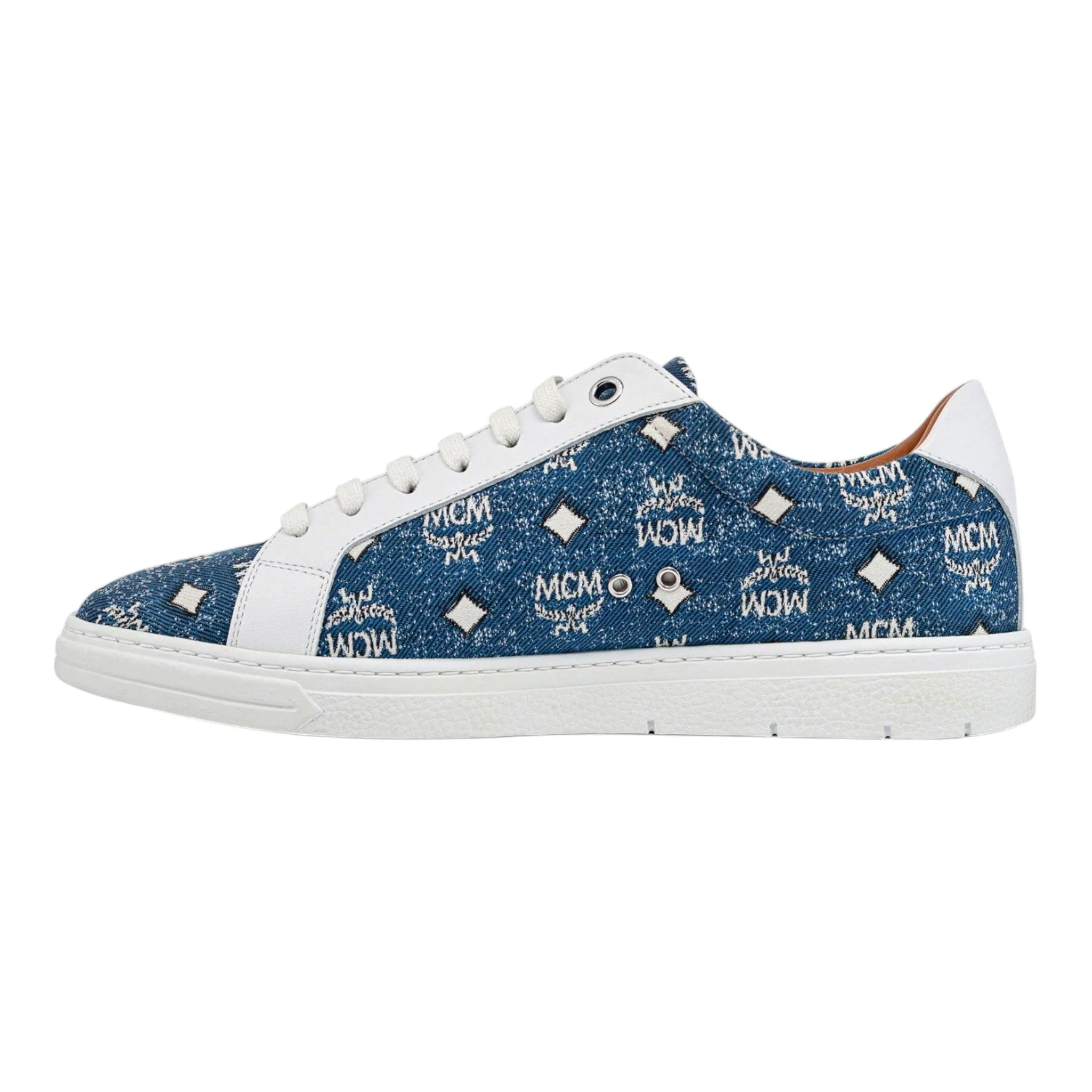 MCM Men's Terrain Lo Sneakers in Denim Jacquard