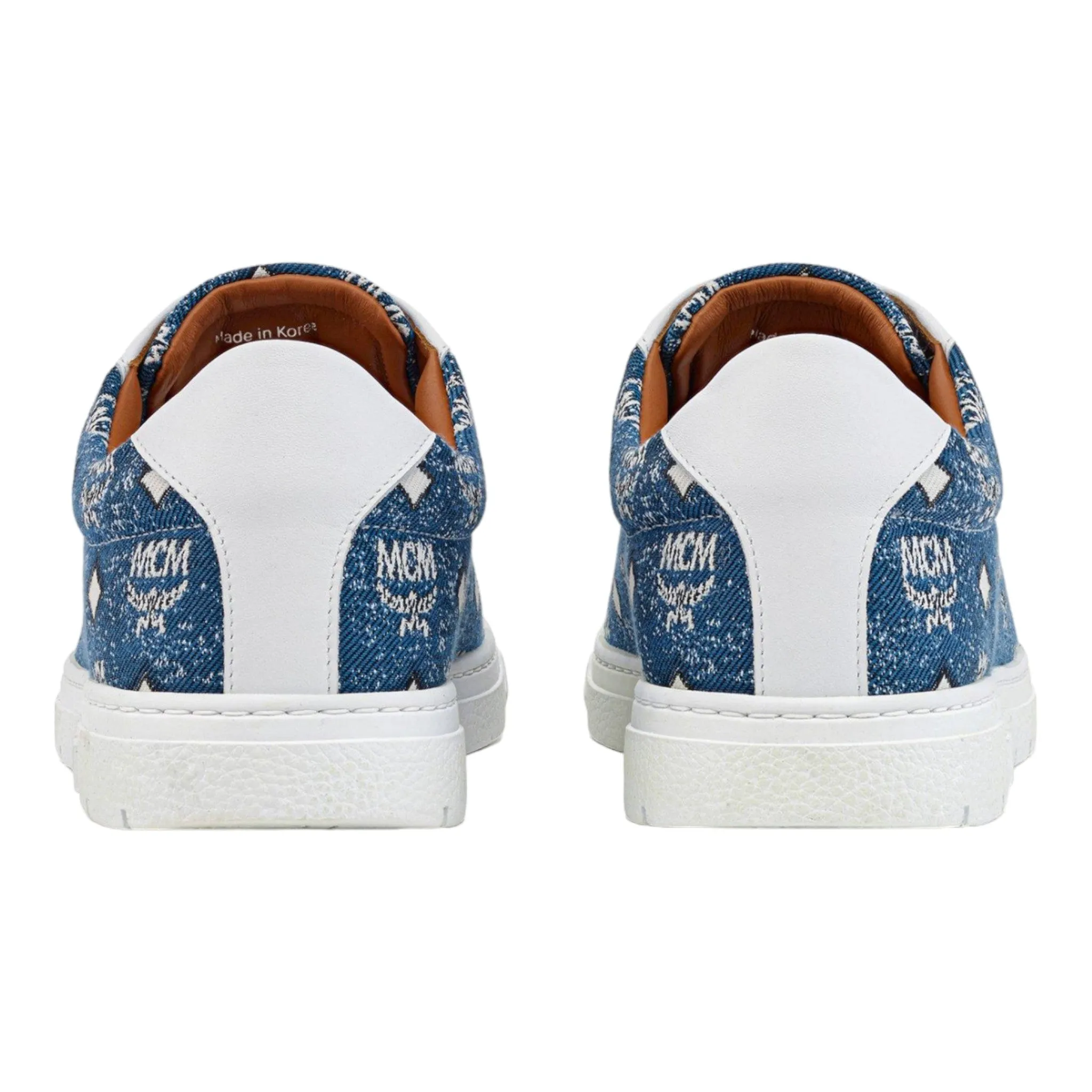 MCM Men's Terrain Lo Sneakers in Denim Jacquard