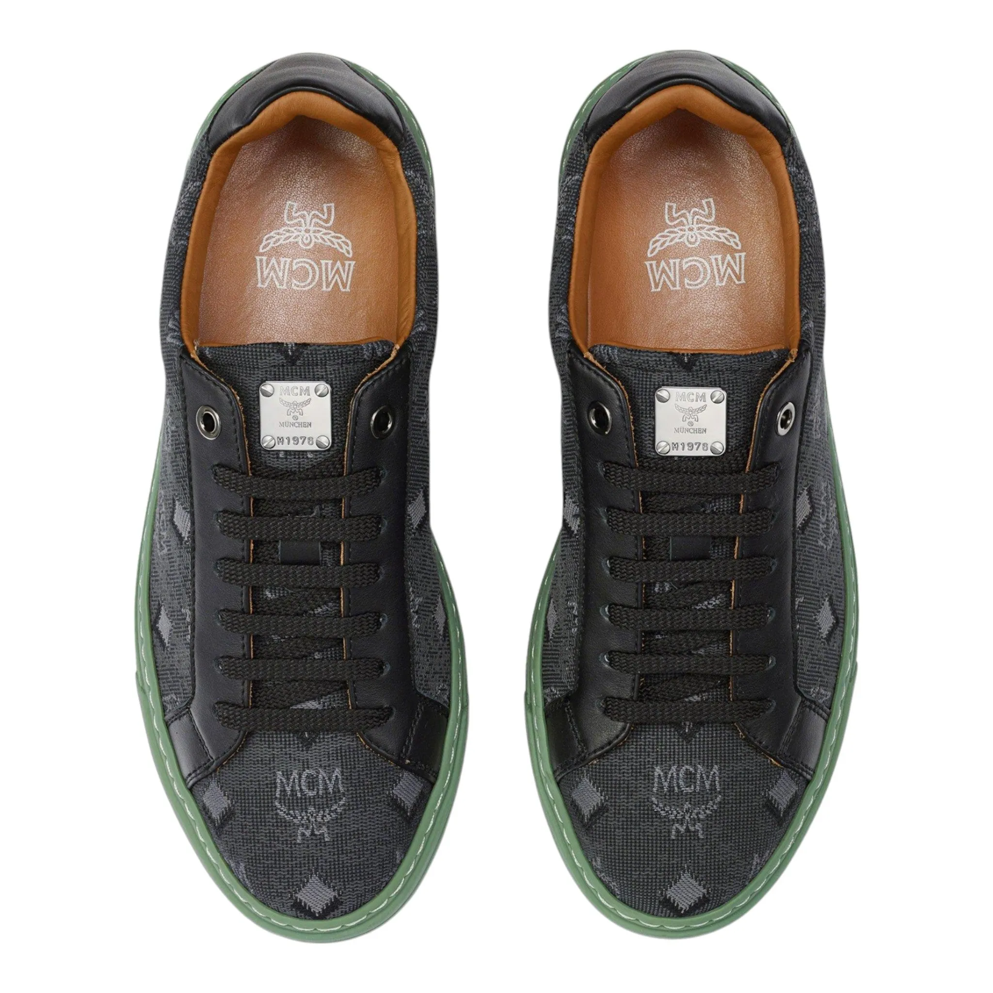 MCM Men's Terrain Lo Sneakers in Vintage Monogram Jacquard