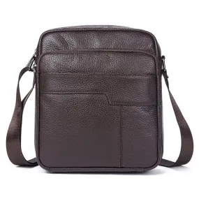 Men Original Leather Dark Brown Vintage Style Shoulder Strap Bag - Leather Skin Shop