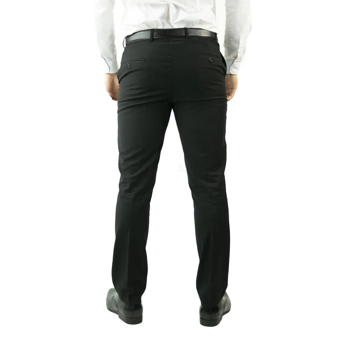 Men's Black Tuxedo Trousers Wedding Prom Stripe Satin Stripe