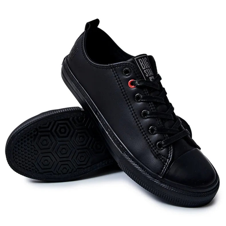 Men's Leather Sneakers Big Star JJ174005 Black