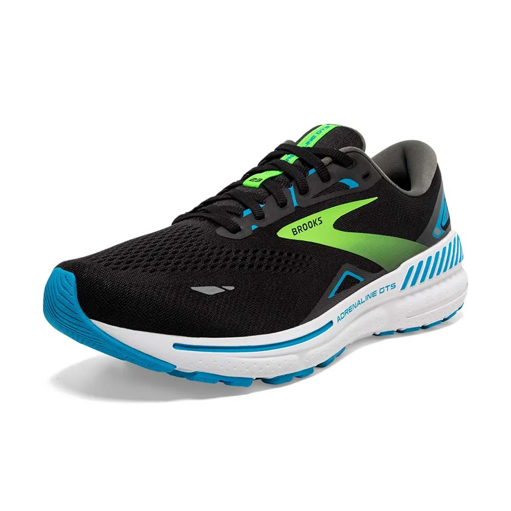 Men's Adrenaline GTS 23 Running Shoe - Black/Hawaiian Ocean/Green - Wide (2E)