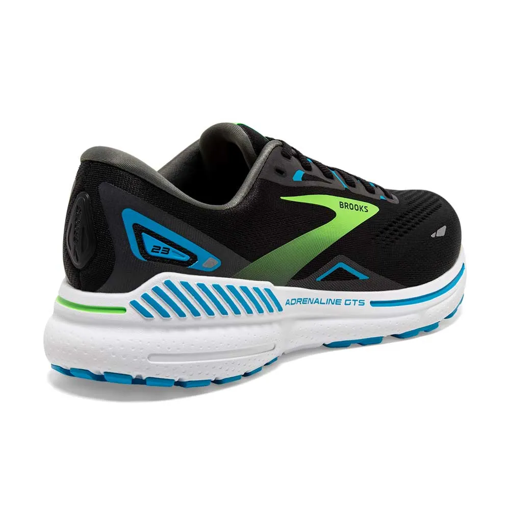 Men's Adrenaline GTS 23 Running Shoe - Black/Hawaiian Ocean/Green - Wide (2E)