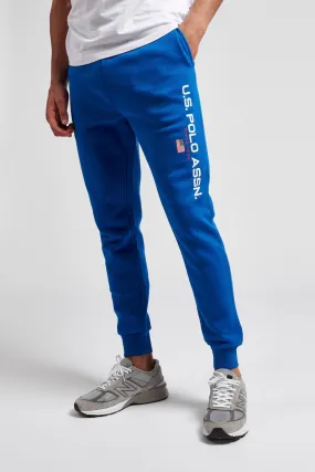 Mens Block Flag Graphic Joggers in Classic Blue