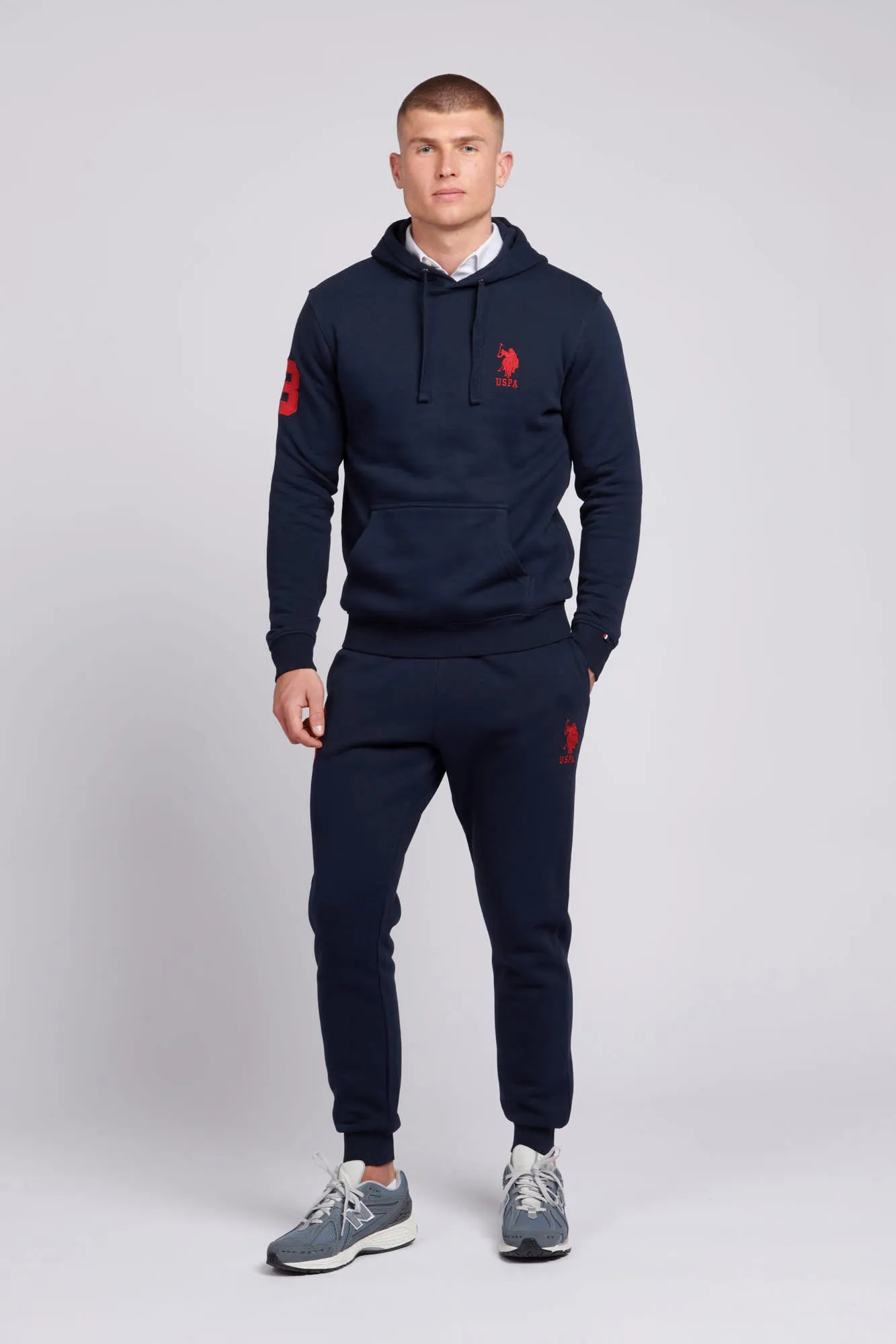 Mens Player 3 Joggers in Dark Sapphire Navy / Haute Red DHM