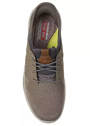 Mens Taupe Knit Slip-Ins Slade Ocon Trainers by Skechers | Look Again