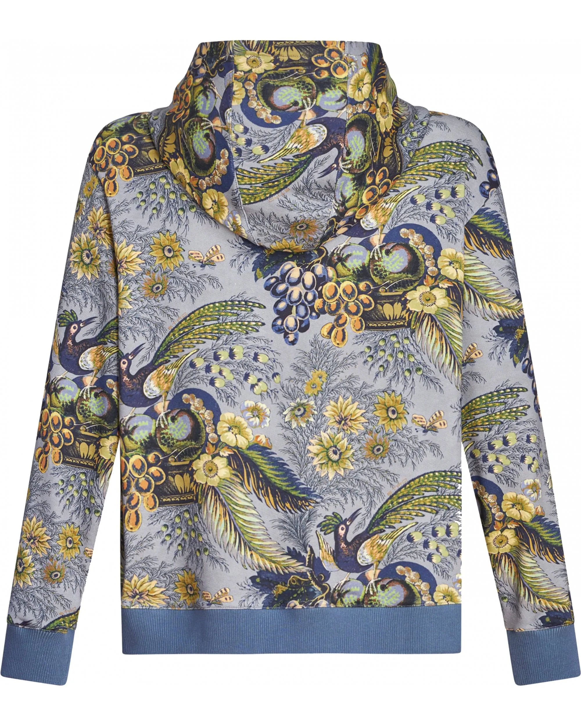 Mens Tropic & Birds Printo Hoodie Sky Blue