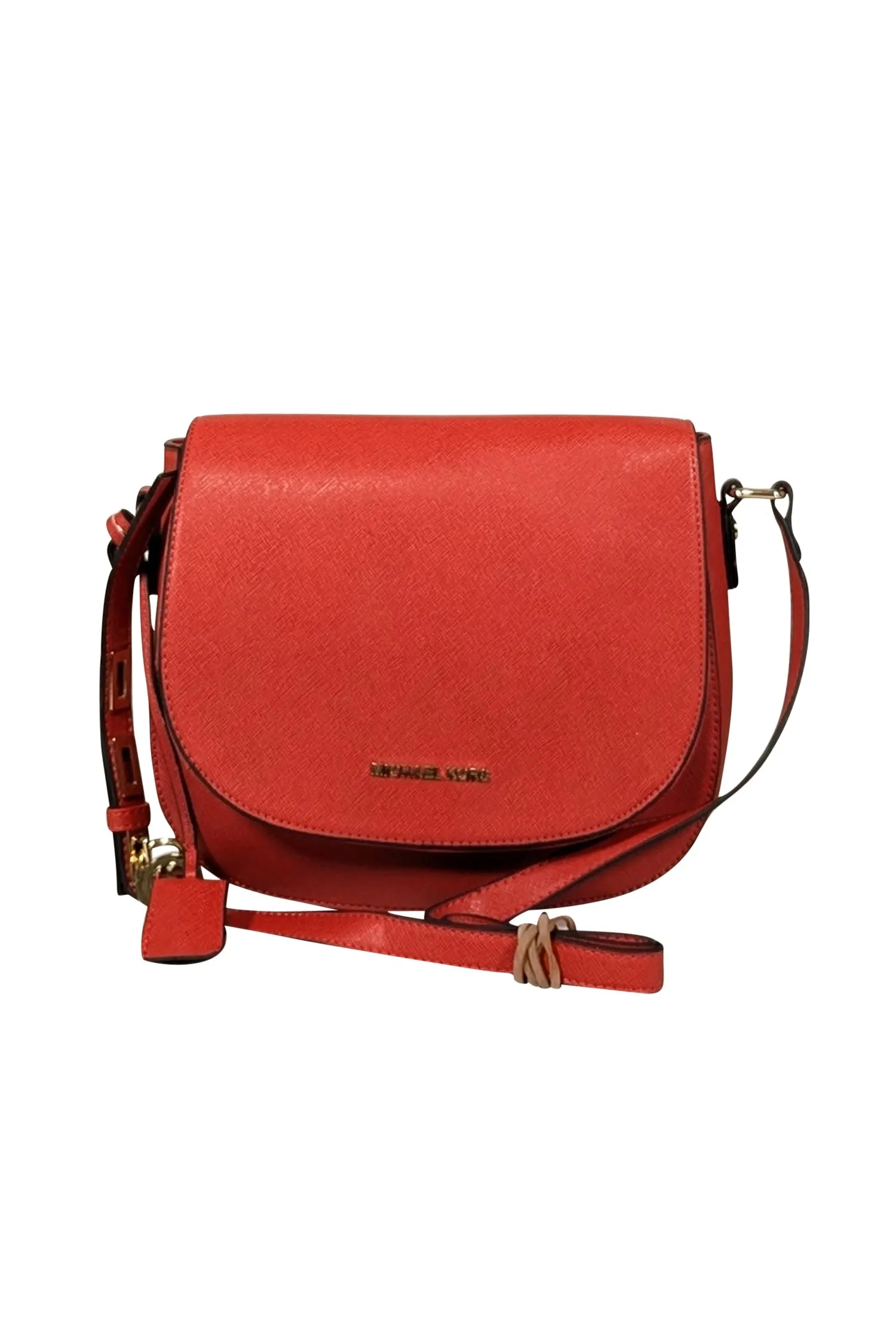 Michael Kors - Red Saffiano Leather Saddle Bag