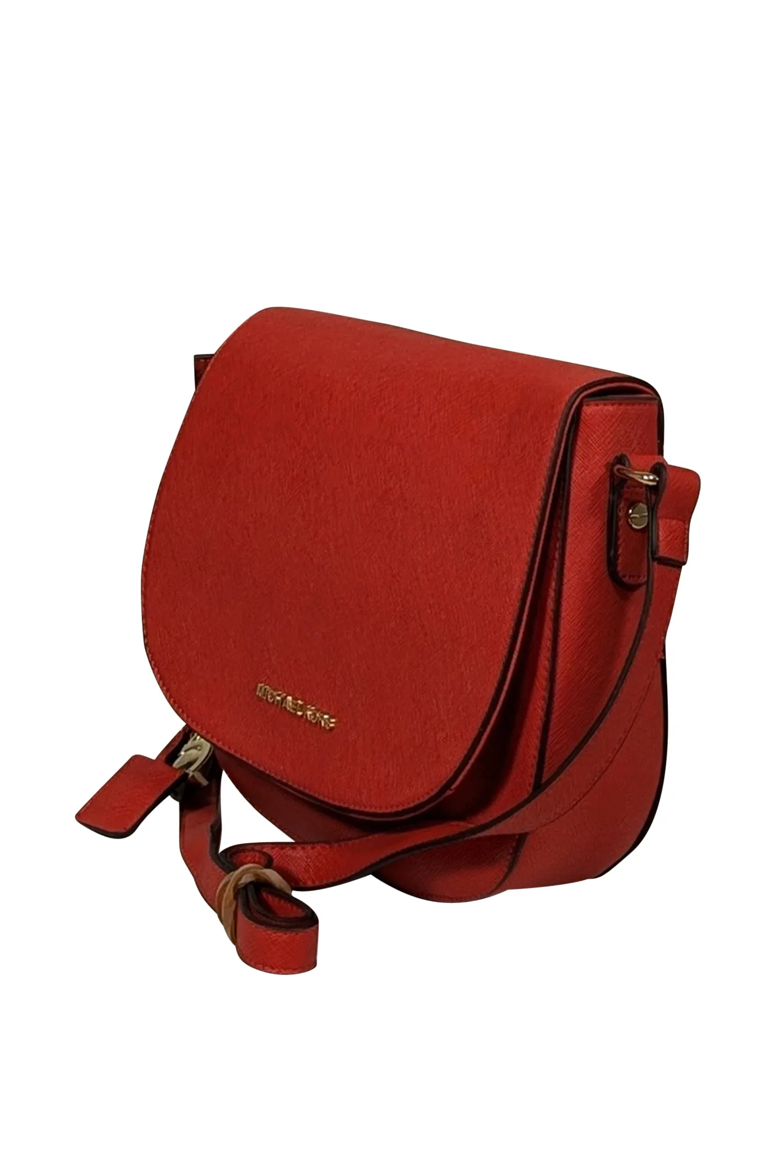 Michael Kors - Red Saffiano Leather Saddle Bag