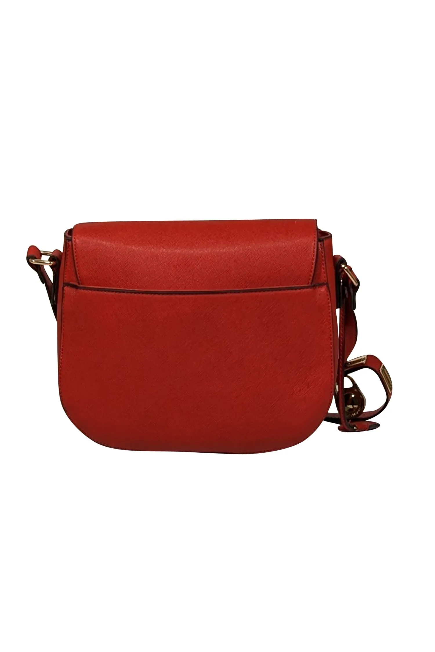 Michael Kors - Red Saffiano Leather Saddle Bag