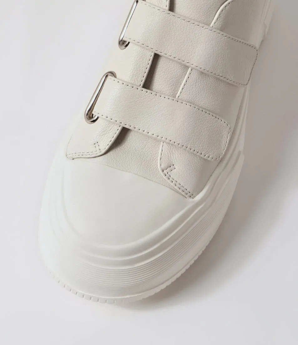 MIDAS Alpines White Leather Stitch Sneakers