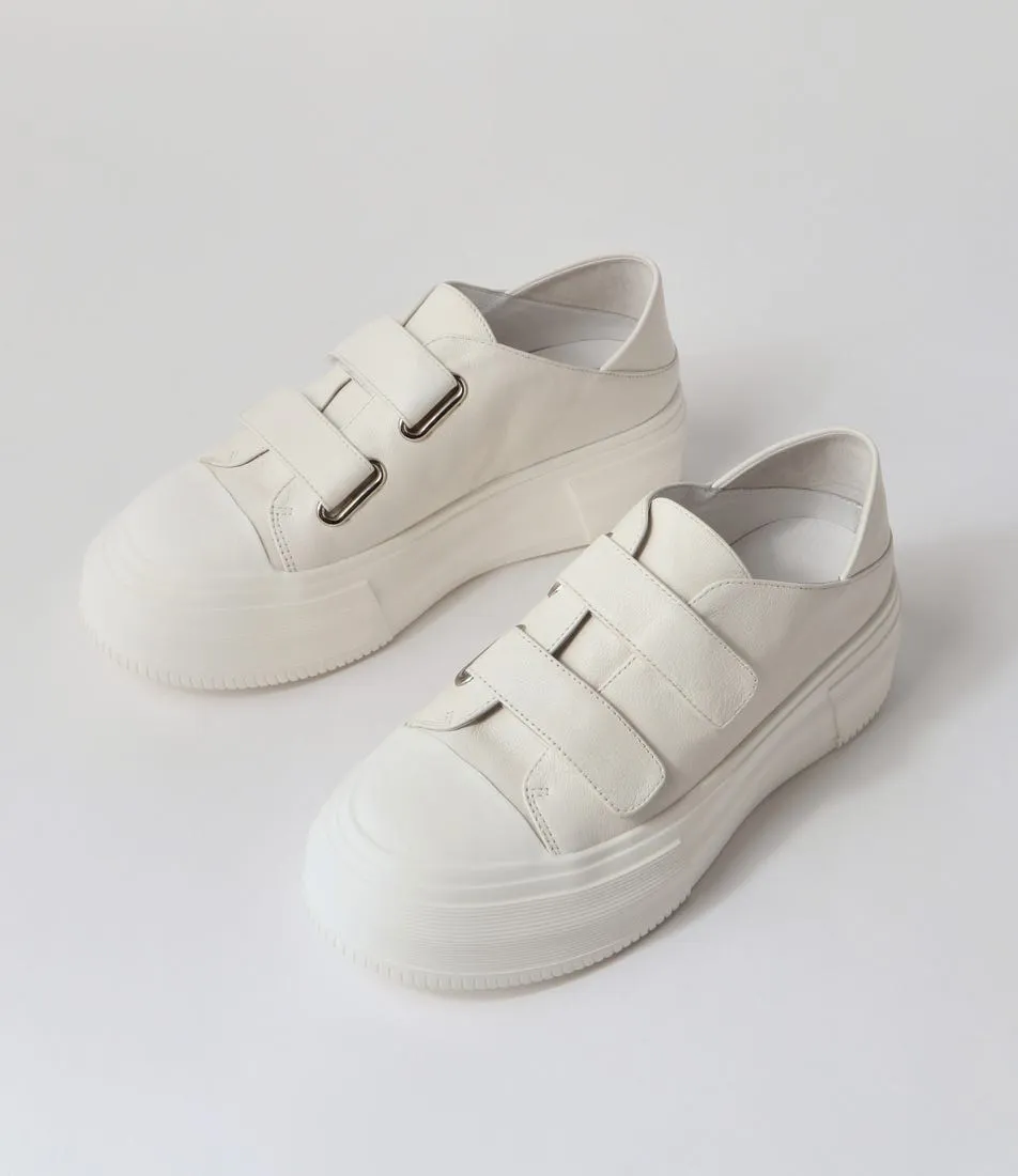 MIDAS Alpines White Leather Stitch Sneakers