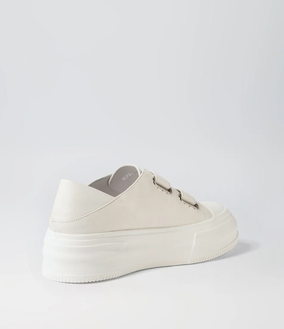 MIDAS Alpines White Leather Stitch Sneakers