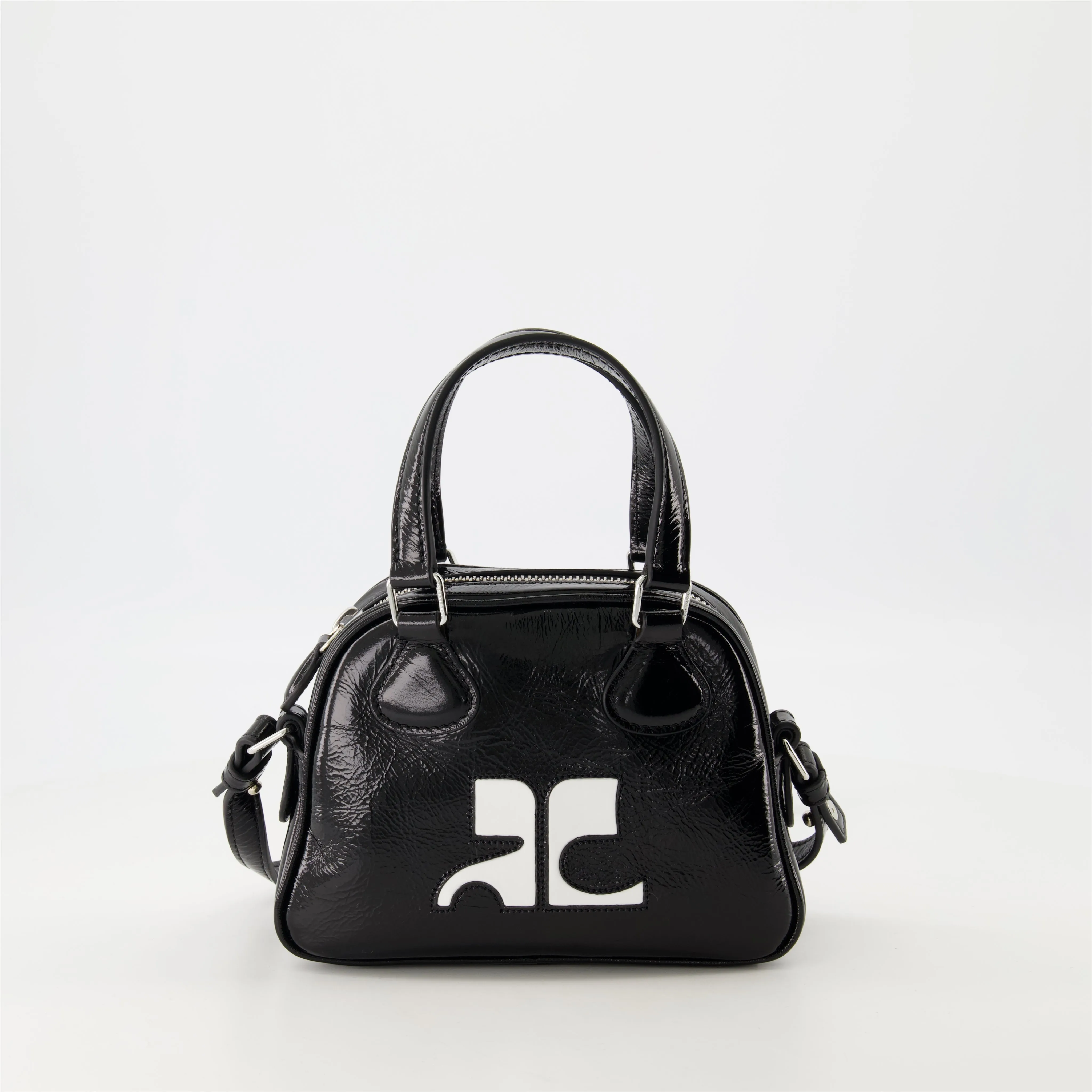 Mini Bowling Bag in Textured Leather