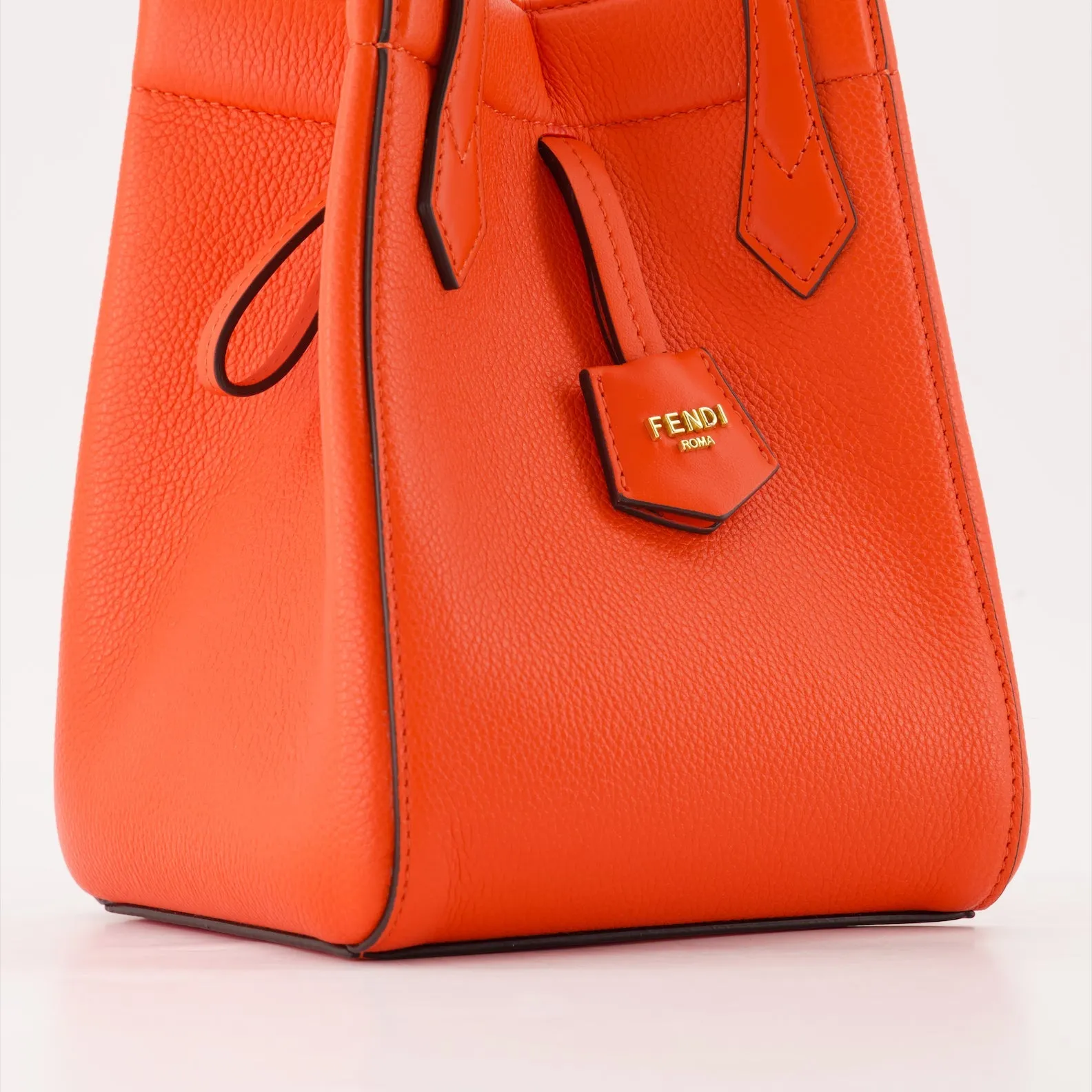 Mini coral leather Origami bag