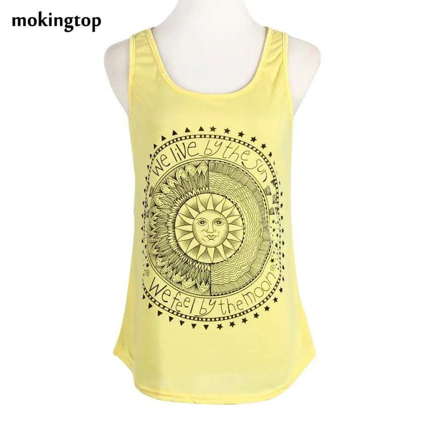 mokingtop Gothic Printed Tank Top Sleeveless Loose Women Summer Casual Vest Fitnes Crop Top Canotta Intima Donna#0512 SM6