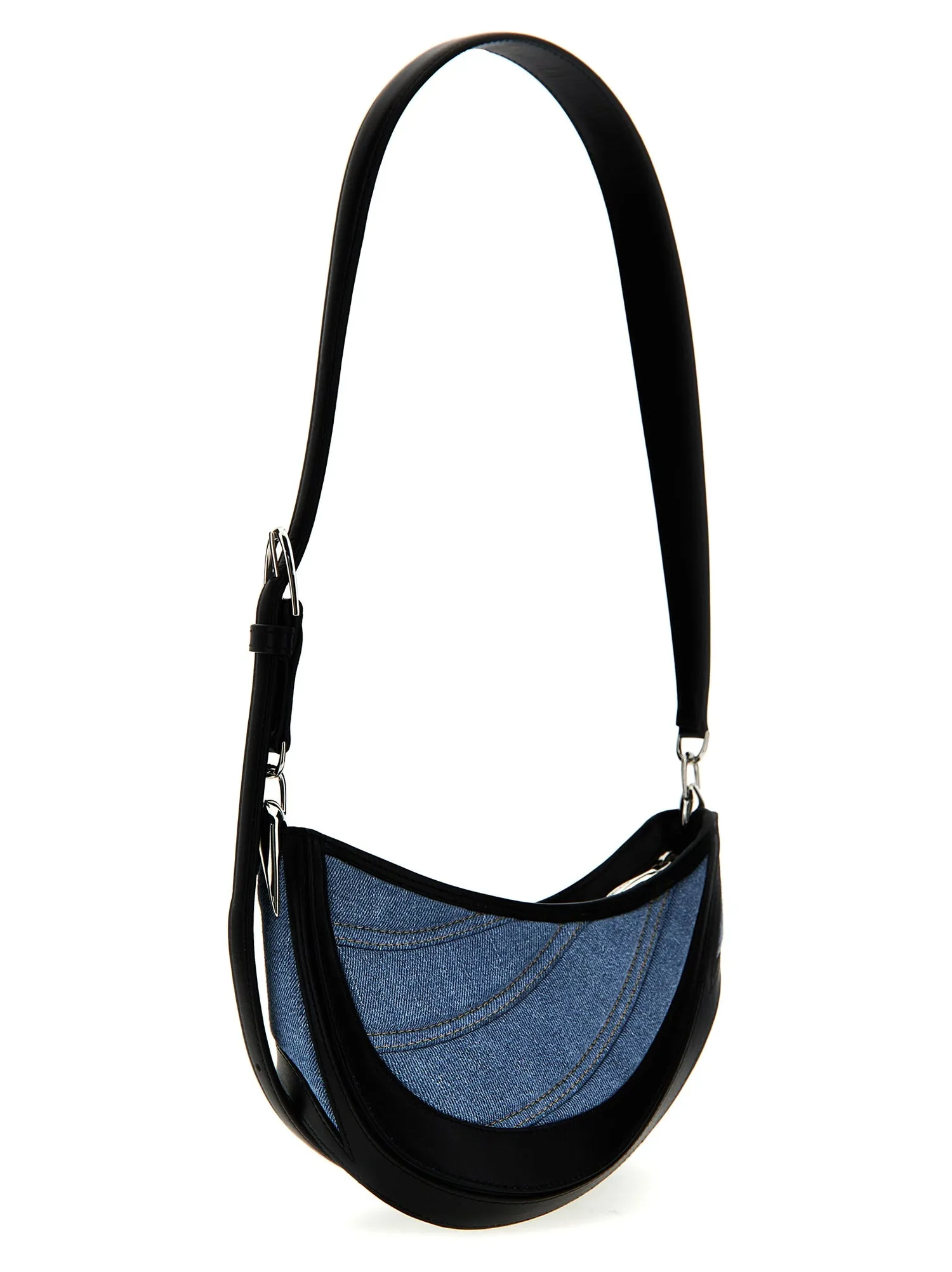 Mugler    Mugler 'Small Denim Spiral Curve 01' Shoulder Bag