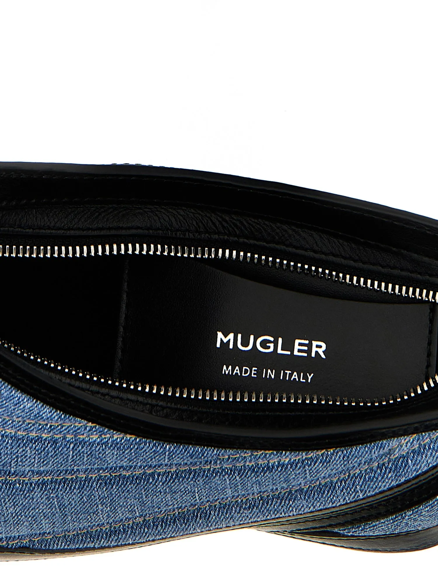 Mugler    Mugler 'Small Denim Spiral Curve 01' Shoulder Bag