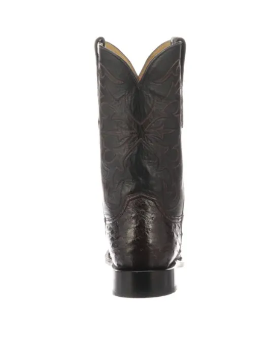 N3042.C2 - Lucchese Men's Hudson Boot - Black Cherry Full Quill Ostrich